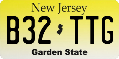 NJ license plate B32TTG