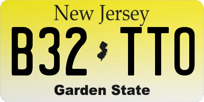 NJ license plate B32TTO