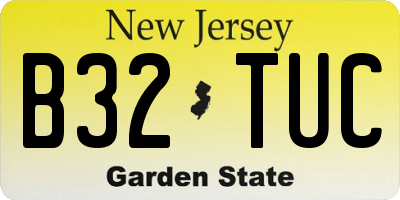 NJ license plate B32TUC