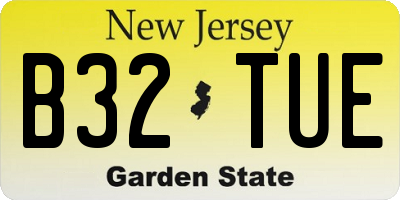 NJ license plate B32TUE