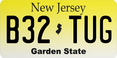 NJ license plate B32TUG