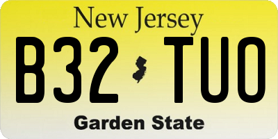 NJ license plate B32TUO