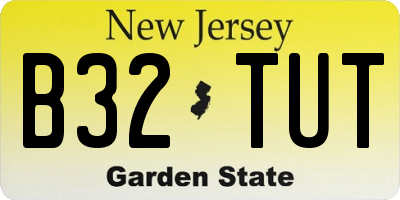 NJ license plate B32TUT
