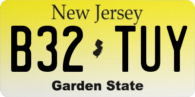 NJ license plate B32TUY