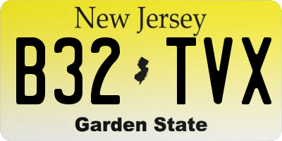 NJ license plate B32TVX