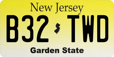 NJ license plate B32TWD