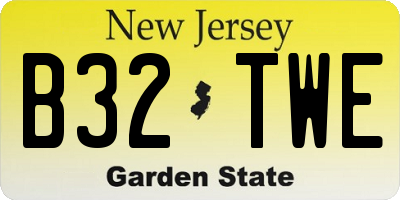 NJ license plate B32TWE