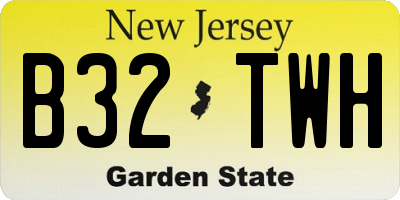 NJ license plate B32TWH