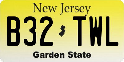 NJ license plate B32TWL