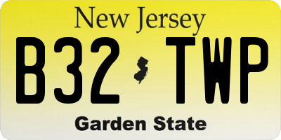 NJ license plate B32TWP