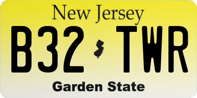 NJ license plate B32TWR