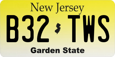 NJ license plate B32TWS