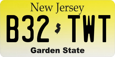 NJ license plate B32TWT