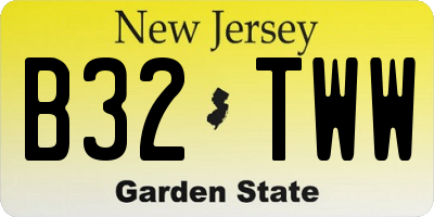 NJ license plate B32TWW