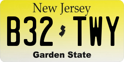 NJ license plate B32TWY