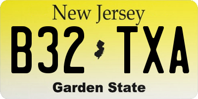 NJ license plate B32TXA