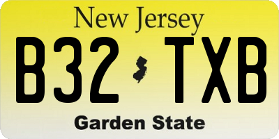 NJ license plate B32TXB