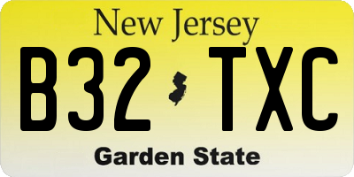 NJ license plate B32TXC