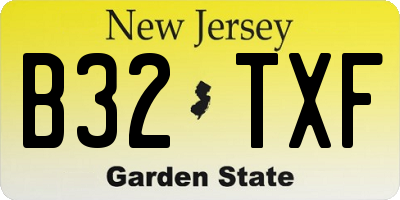 NJ license plate B32TXF