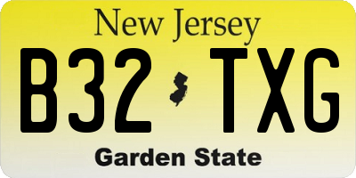 NJ license plate B32TXG