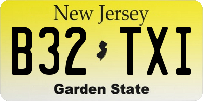 NJ license plate B32TXI