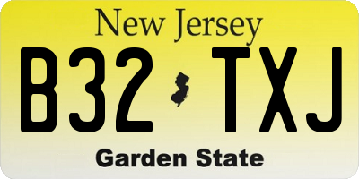 NJ license plate B32TXJ