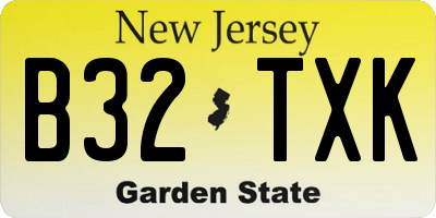 NJ license plate B32TXK