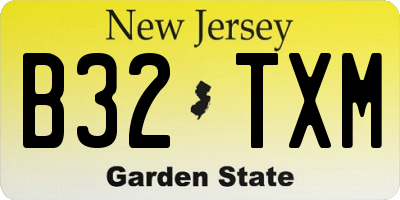 NJ license plate B32TXM