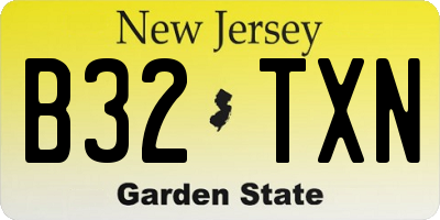 NJ license plate B32TXN