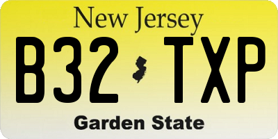 NJ license plate B32TXP