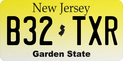 NJ license plate B32TXR