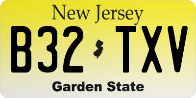 NJ license plate B32TXV