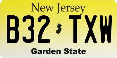 NJ license plate B32TXW