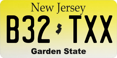 NJ license plate B32TXX