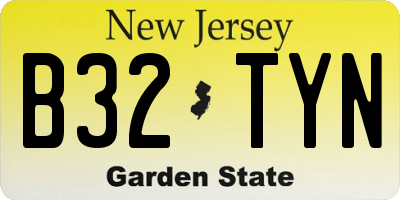 NJ license plate B32TYN