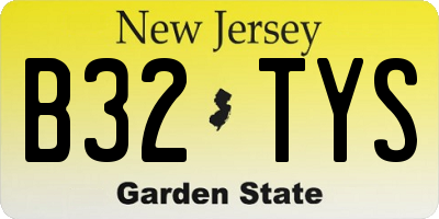 NJ license plate B32TYS