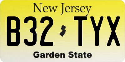 NJ license plate B32TYX