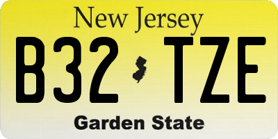 NJ license plate B32TZE