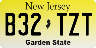NJ license plate B32TZT