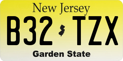 NJ license plate B32TZX