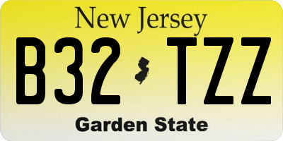 NJ license plate B32TZZ