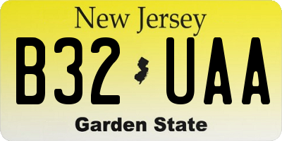 NJ license plate B32UAA