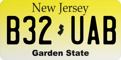NJ license plate B32UAB