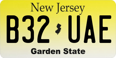 NJ license plate B32UAE