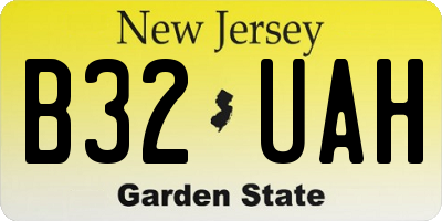 NJ license plate B32UAH