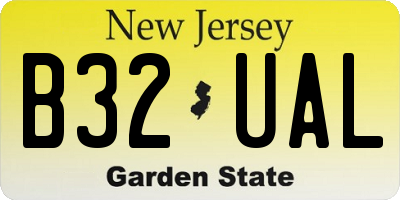NJ license plate B32UAL