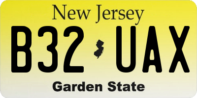 NJ license plate B32UAX