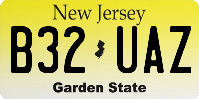 NJ license plate B32UAZ