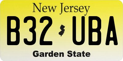 NJ license plate B32UBA