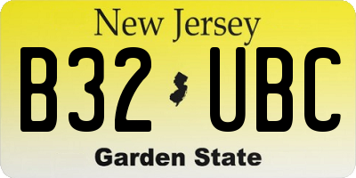 NJ license plate B32UBC